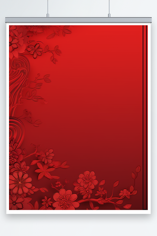 中国红展板海报传统元素背景设计图