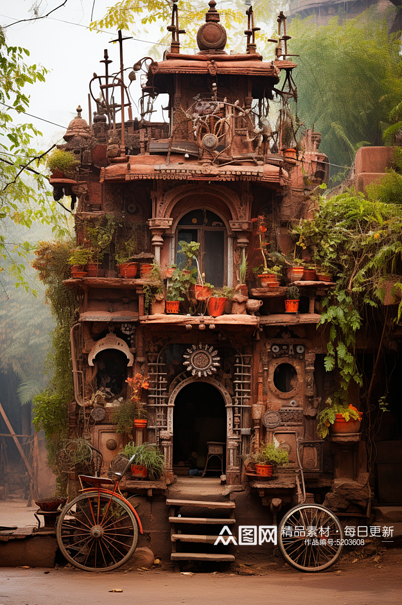 古印度房子数字艺术素材