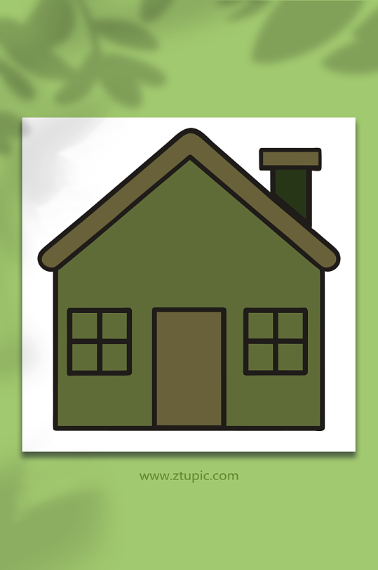 绿色简约房子图标设计图