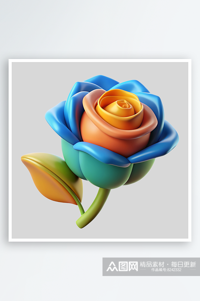 玫瑰免抠图立体设计小元素素材
