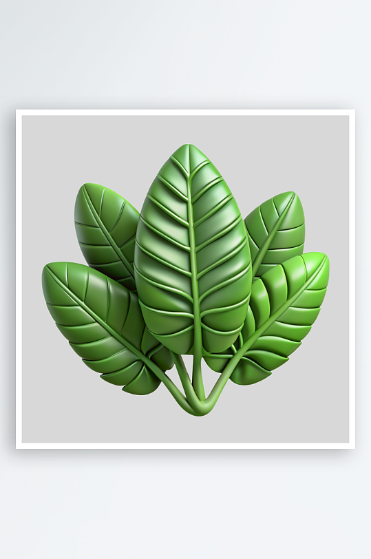丛林树叶免抠图立体设计小元素