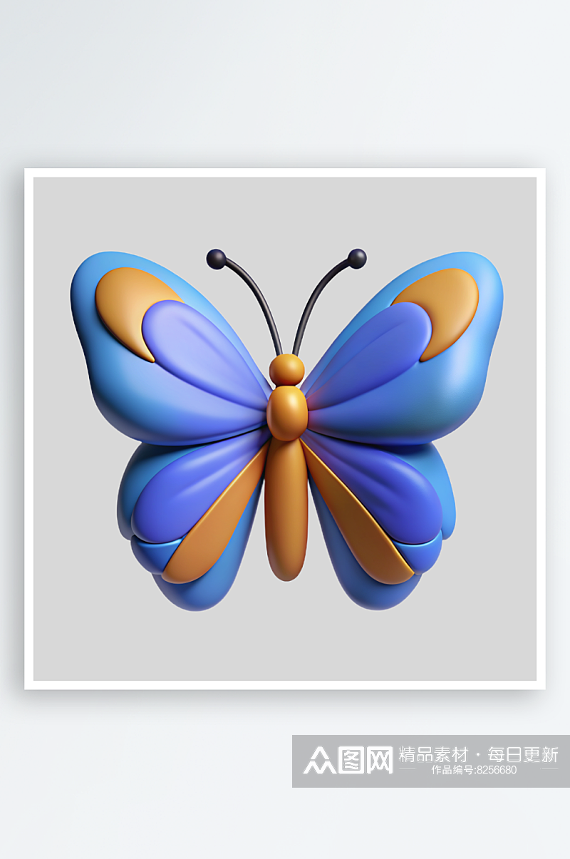 蝴蝶免抠图立体设计元素素材
