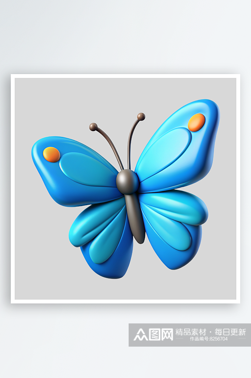 蝴蝶免抠图立体设计小元素素材