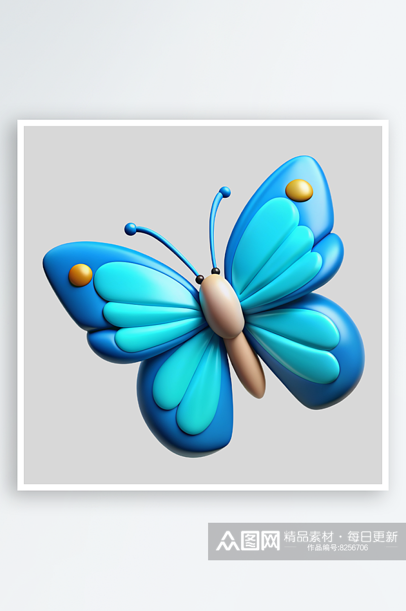 蝴蝶免抠图立体设计小元素素材