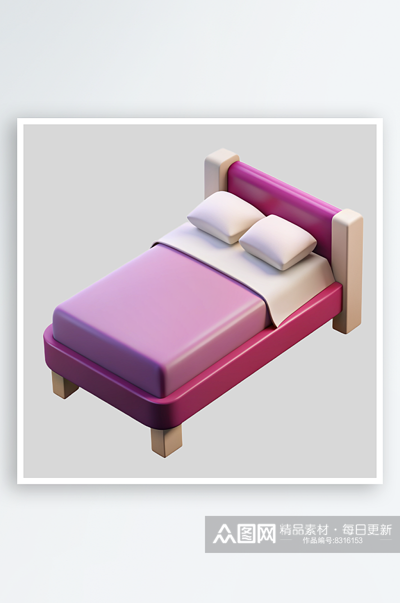 床免抠图立体设计元素素材