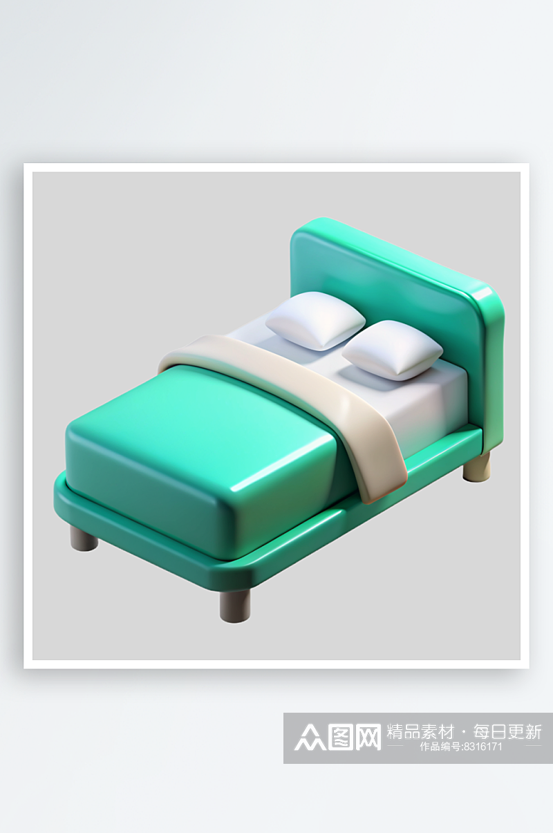 床免抠图立体设计元素素材