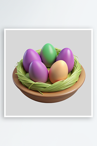 鸡蛋免抠图立体设计小元素
