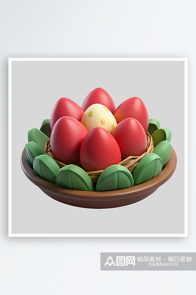 鸡蛋免抠图立体设计小元素素材