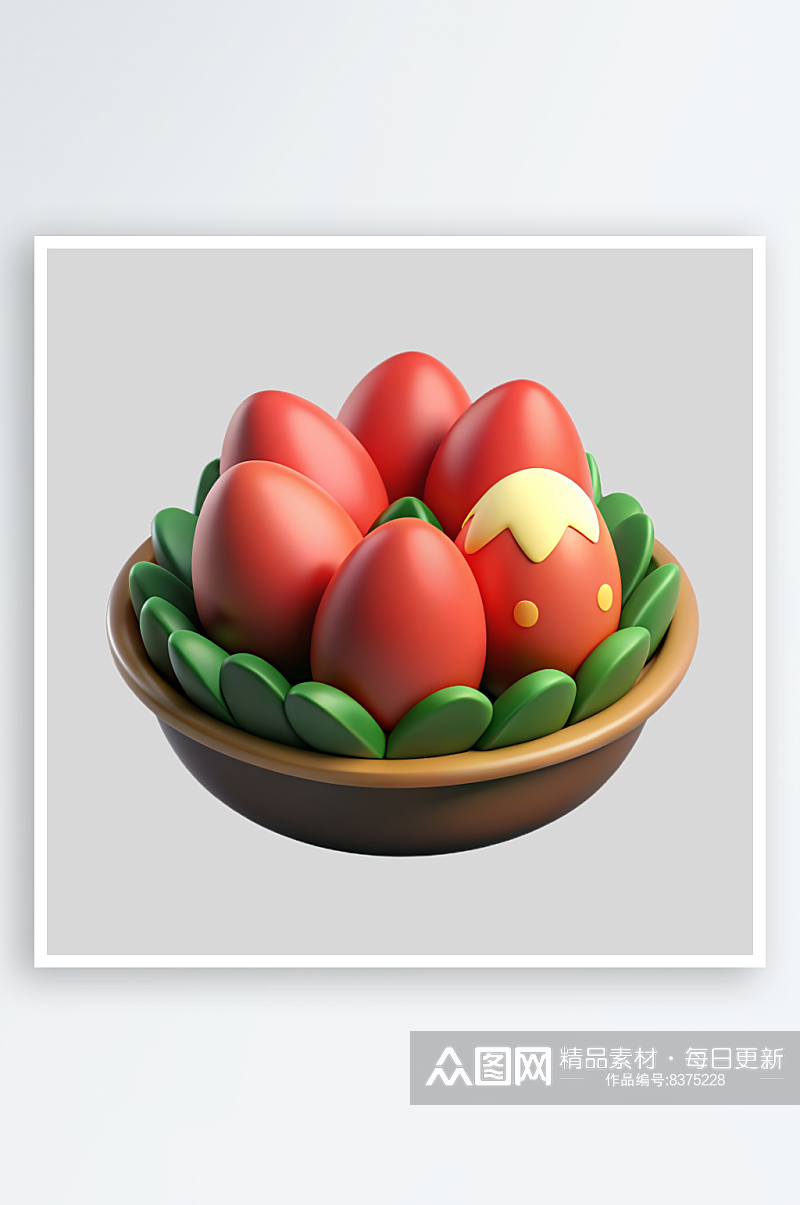 鸡蛋免抠图立体设计小元素素材