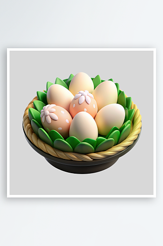 鸡蛋免抠图立体设计小元素