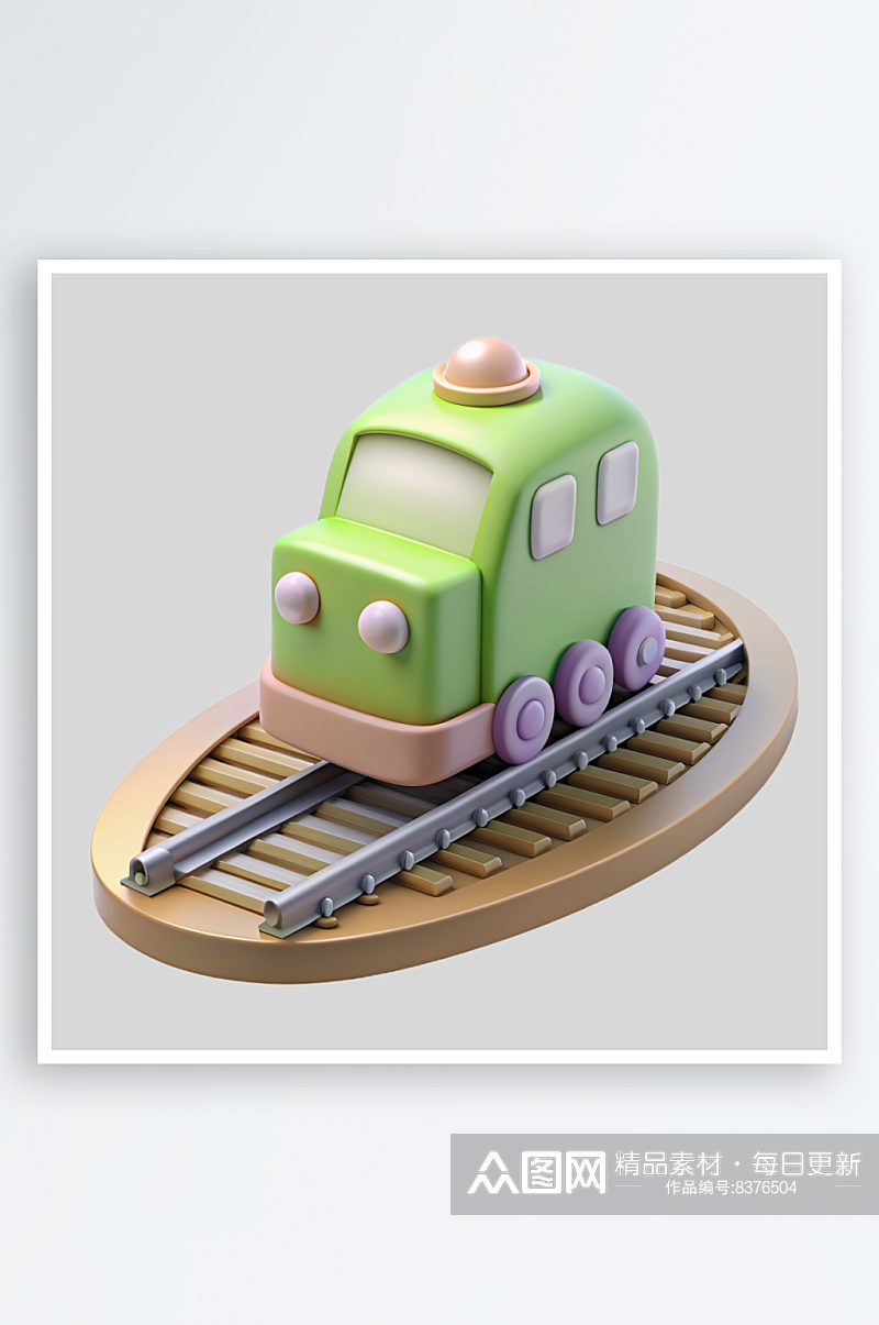 火车免抠图立体设计小元素素材