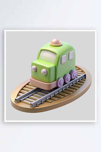 火车免抠图立体设计小元素