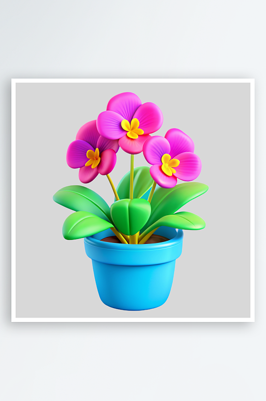 花盆盆栽免抠图立体设计元素-众图网