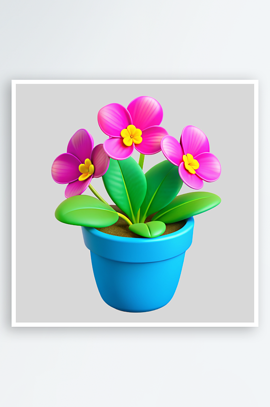 花盆盆栽免抠图立体设计元素-众图网