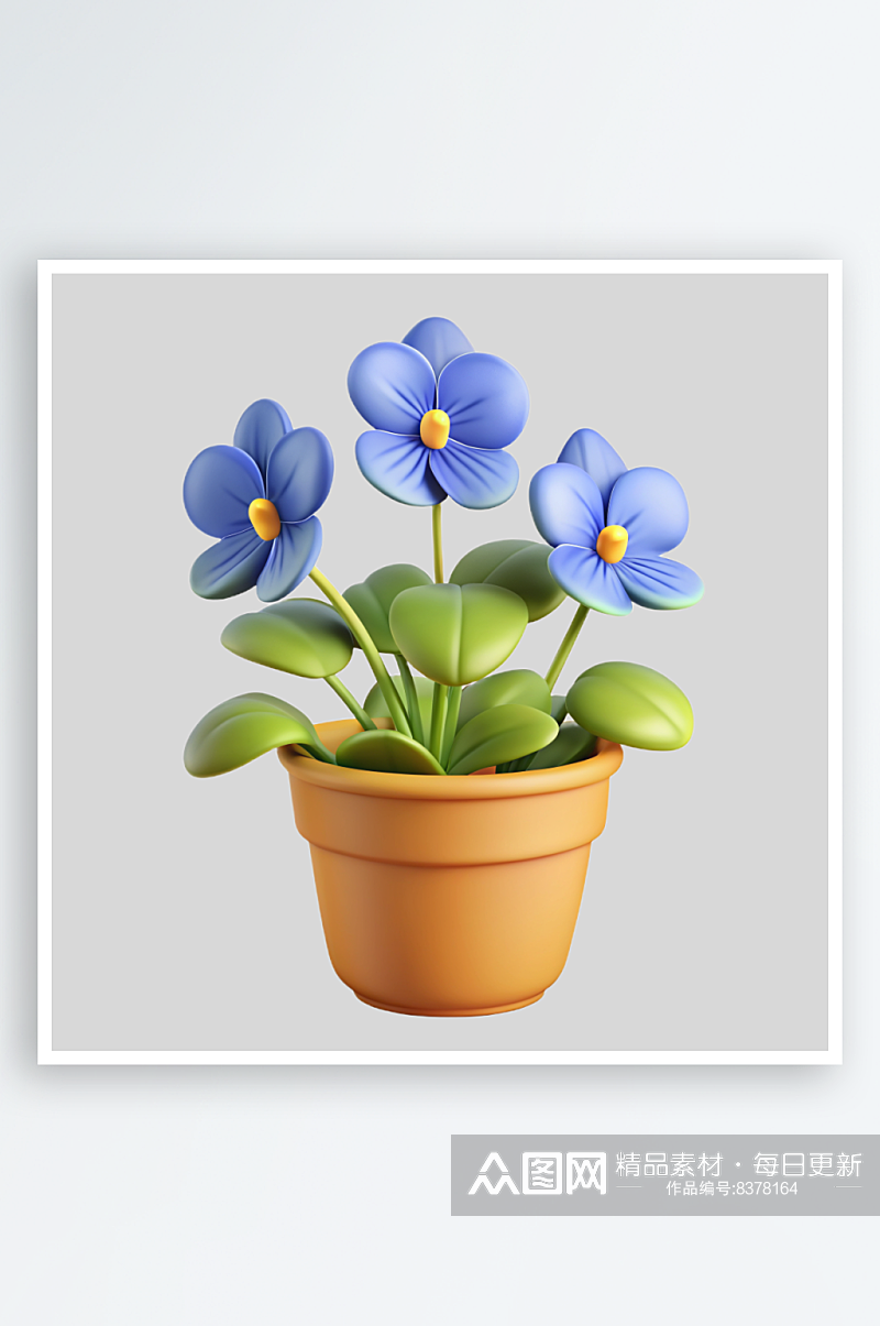花盆盆栽免抠图立体设计元素素材