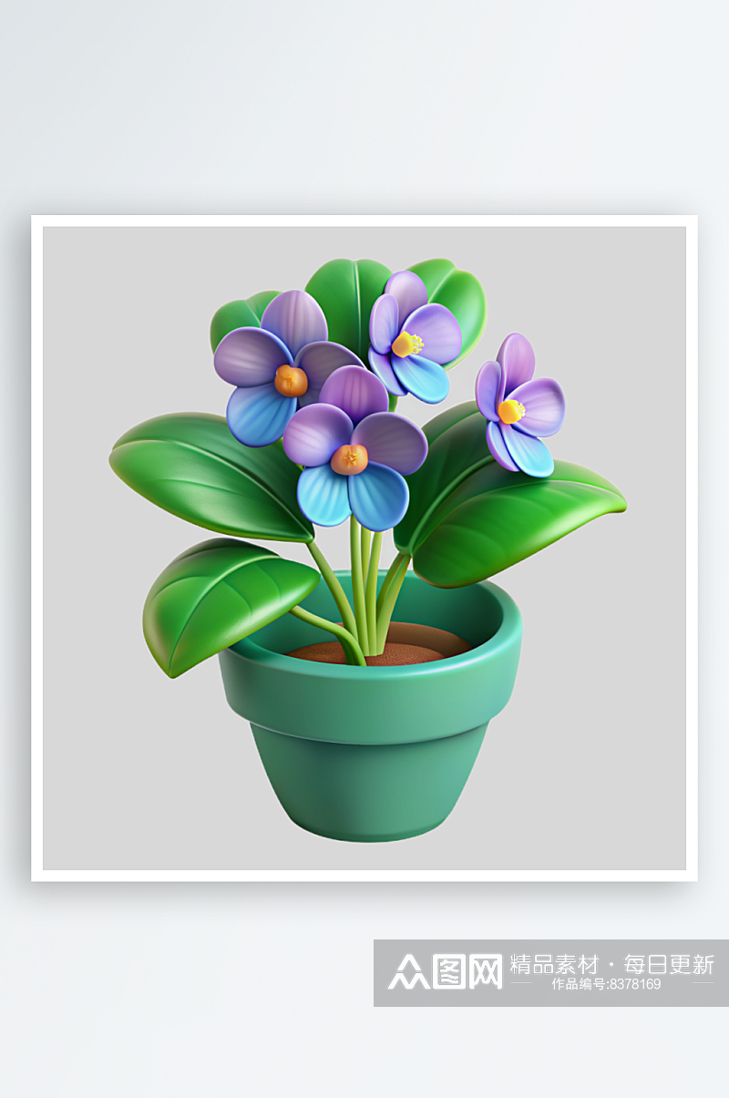 花盆盆栽免抠图立体设计元素素材