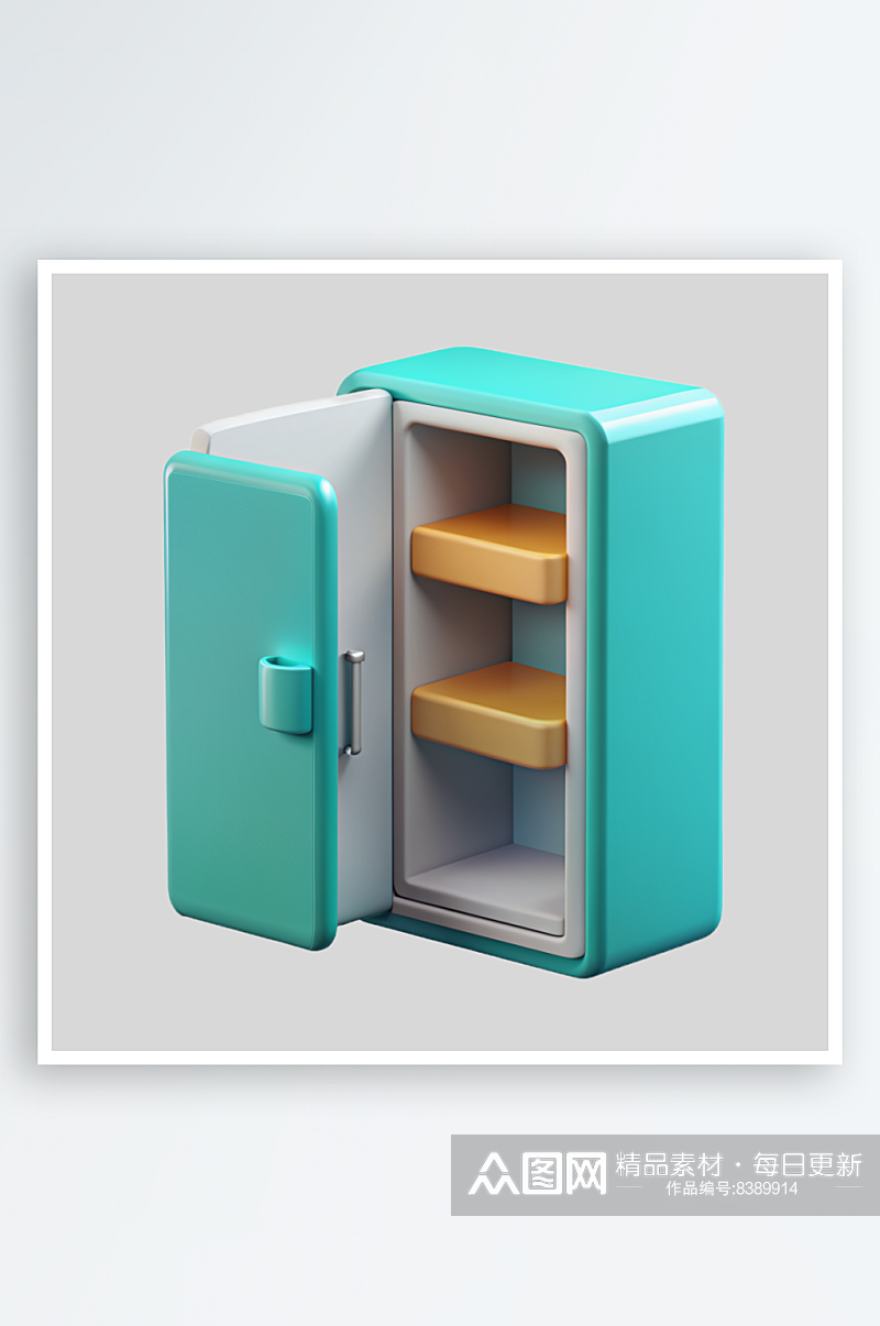 冰箱免抠图立体设计小元素素材