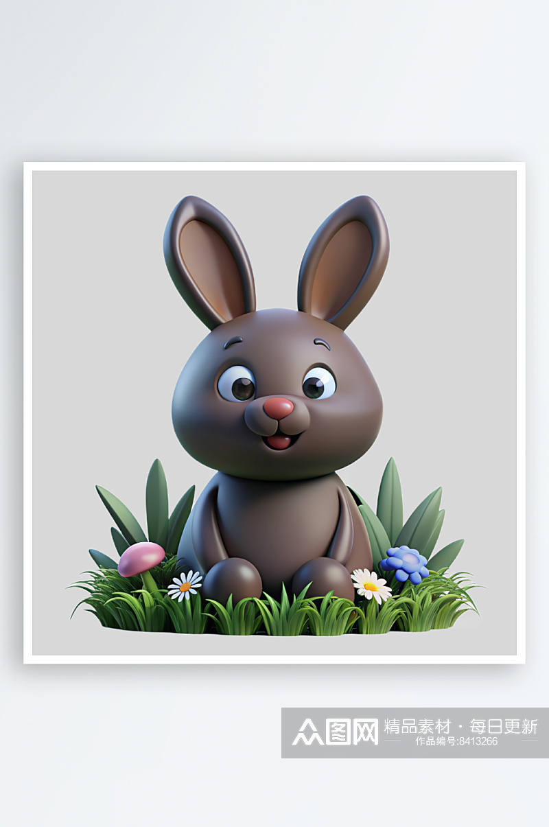 兔子免抠图立体设计元素素材
