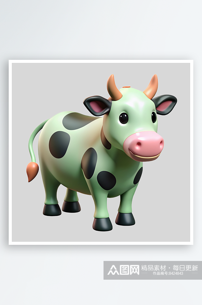 奶牛免抠图立体设计元素素材