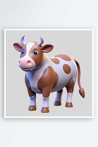 奶牛免抠图立体设计小元素