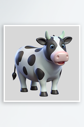 奶牛免抠图立体设计小元素
