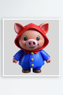 小猪免抠图立体设计元素