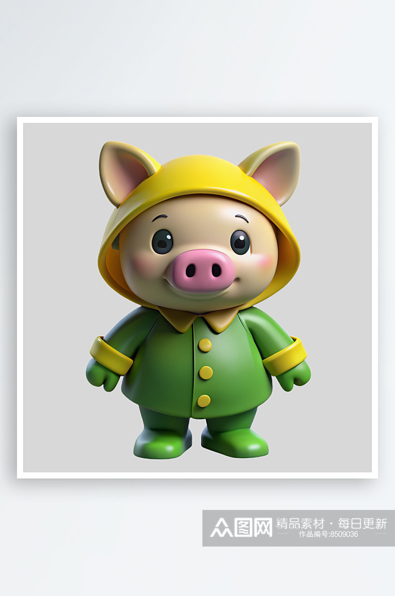 小猪免抠图立体设计元素素材