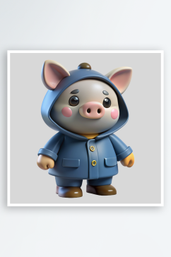 小猪免抠图立体设计元素