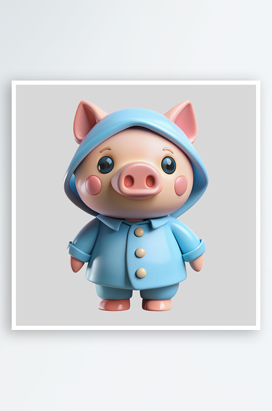 小猪免抠图立体设计小元素