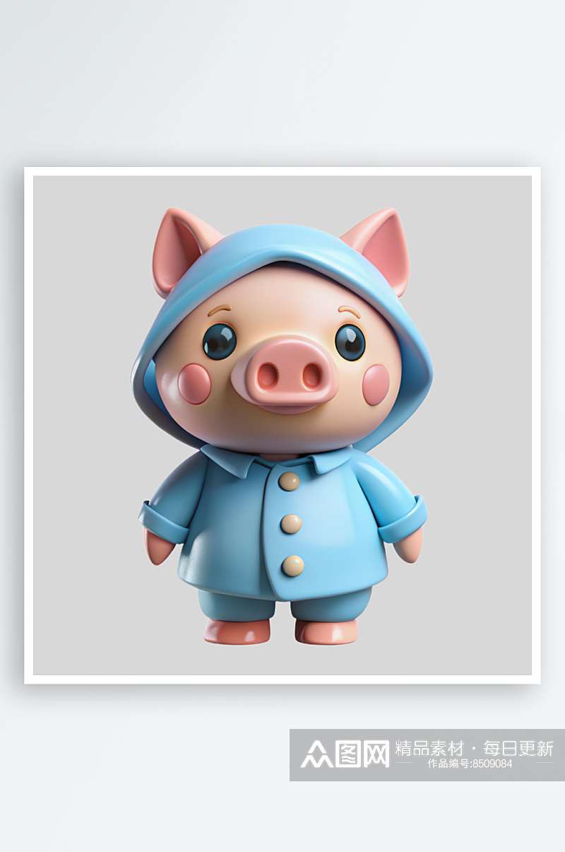 小猪免抠图立体设计小元素素材