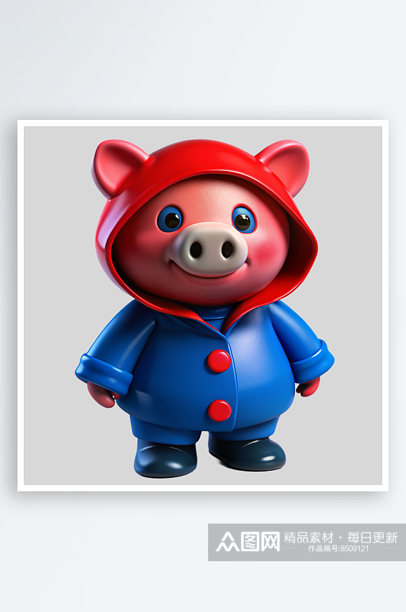 小猪免抠图立体设计元素素材