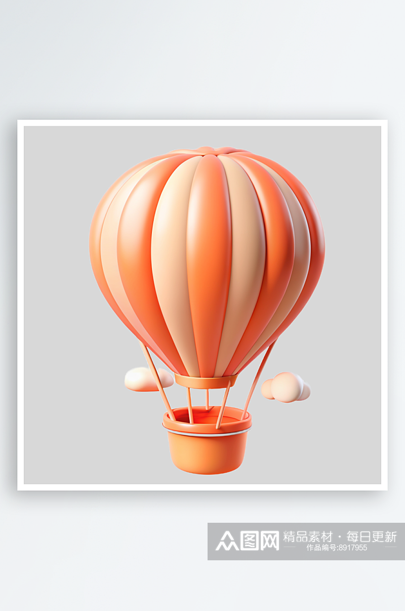 热气球免抠图立体设计元素素材