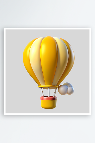 热气球免抠图立体设计小元素