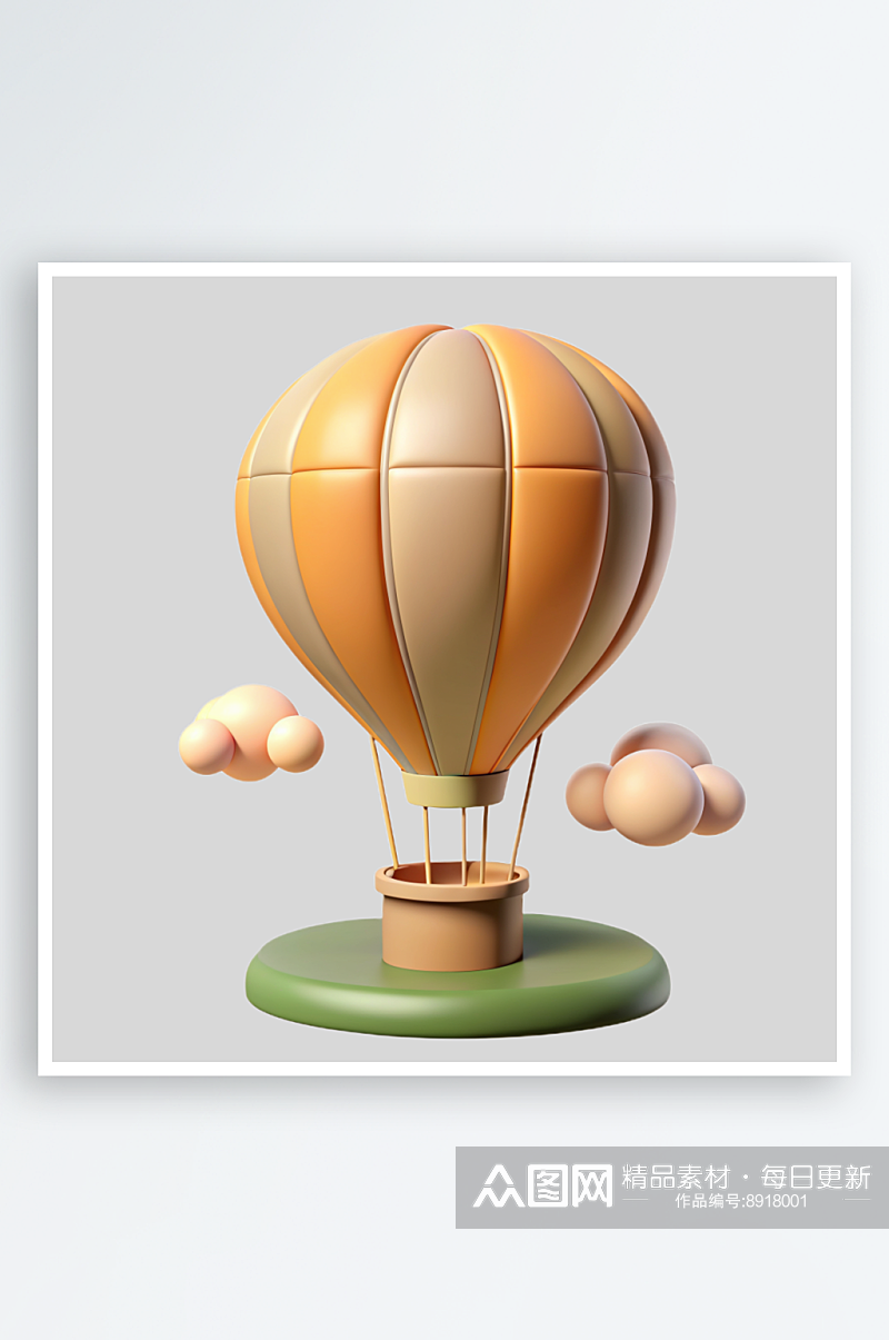 热气球免抠图立体设计元素素材