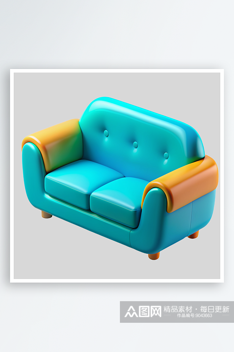 沙发免抠图立体设计小元素素材
