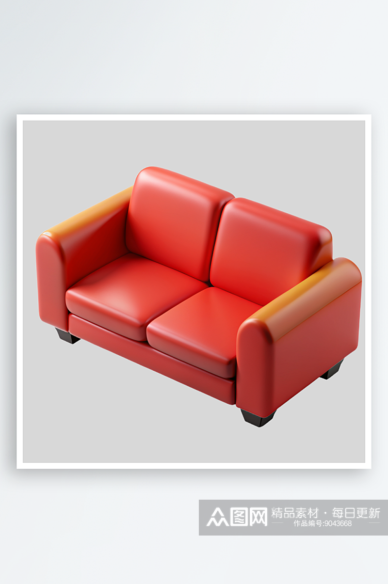 沙发免抠图立体设计小元素素材