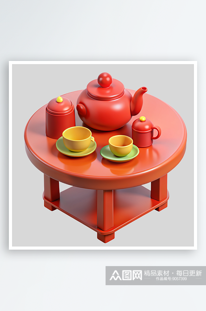 茶具免抠图立体设计元素素材