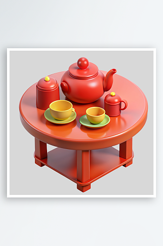 茶具免抠图立体设计元素