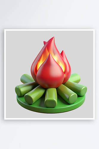 火堆免抠图立体设计小元素