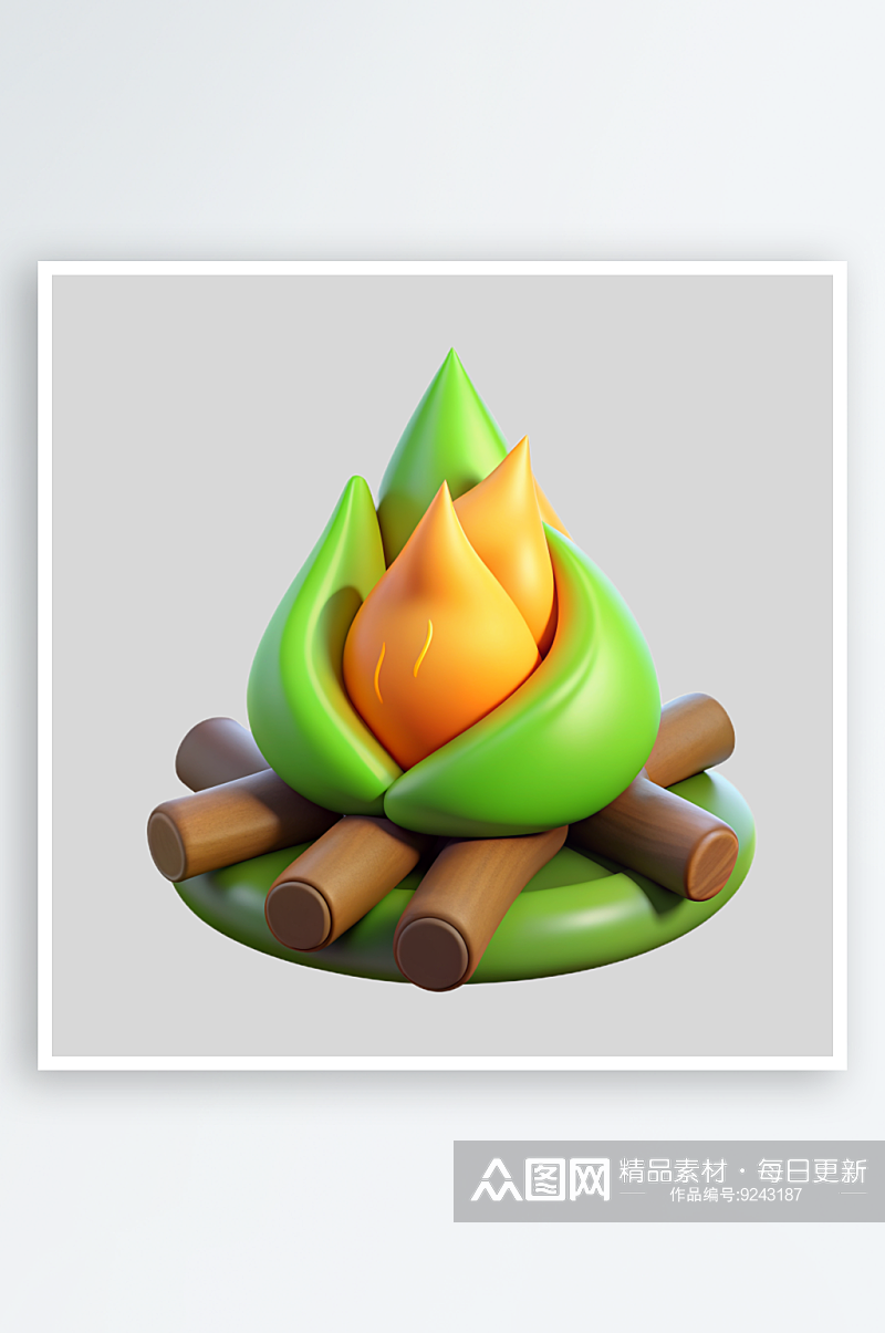 火堆免抠图立体设计元素素材