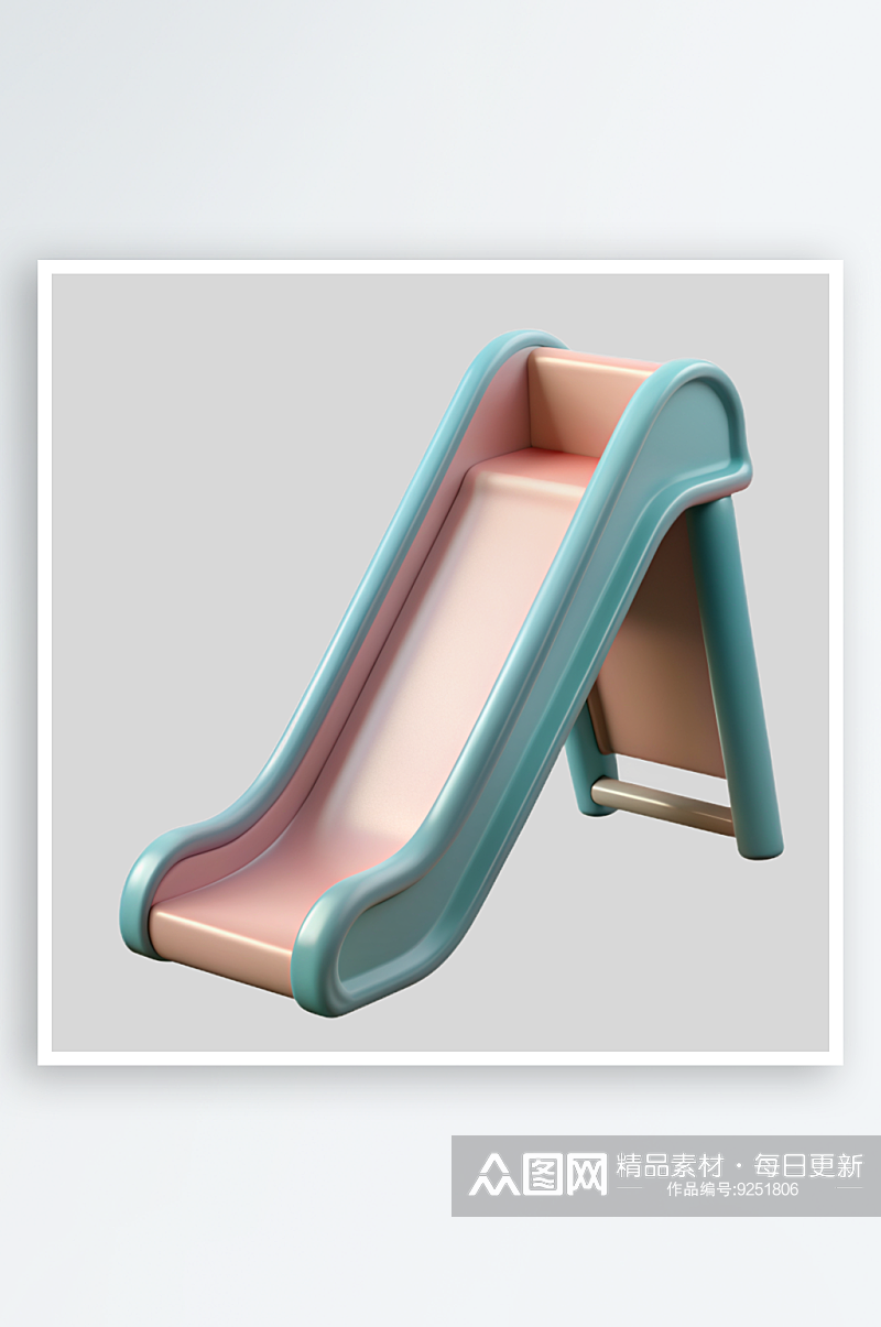 儿童滑梯免抠图立体设计元素素材