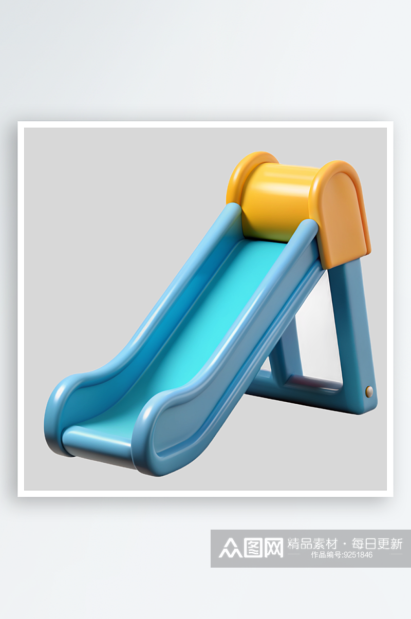 儿童滑梯免抠图立体设计小元素素材