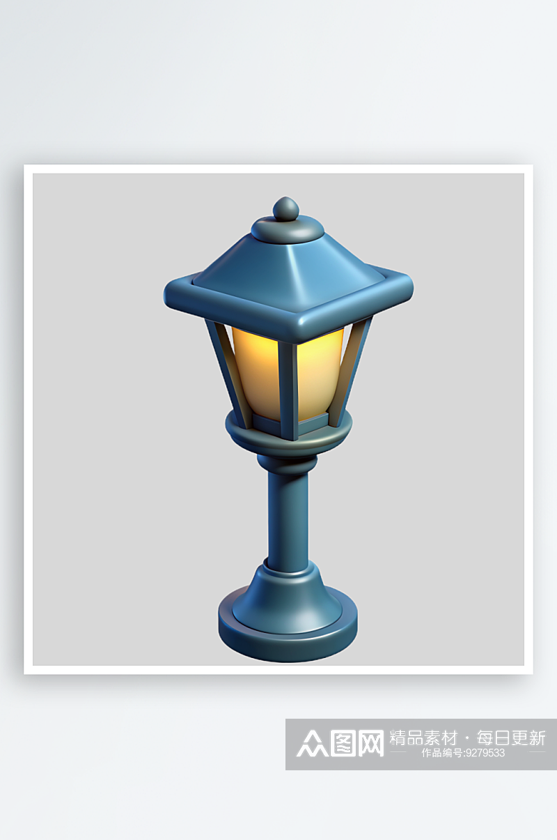 路灯免抠图立体设计元素素材