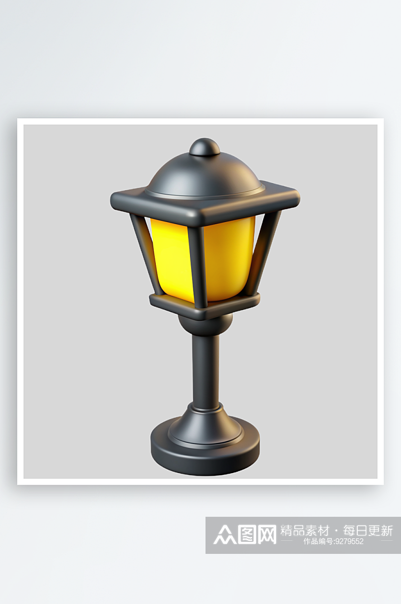 路灯免抠图立体设计小元素素材