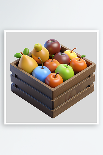 水果箱免抠图立体设计元素