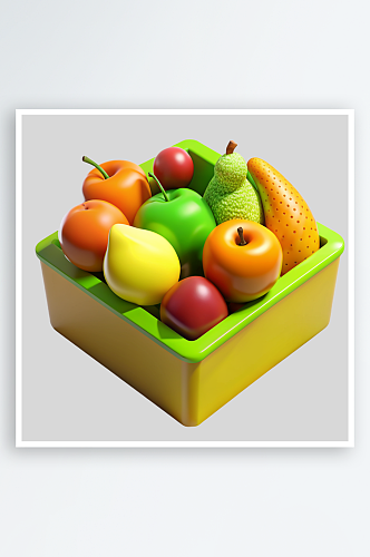 水果箱免抠图立体设计元素