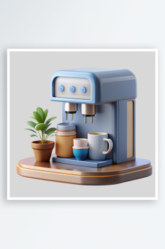 咖啡贩卖机免抠图立体设计元素