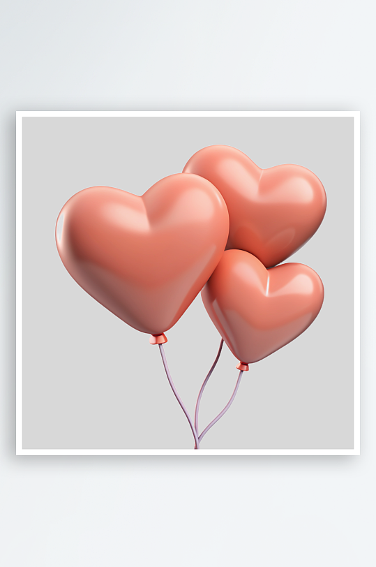 心形气球免抠图立体设计小元素