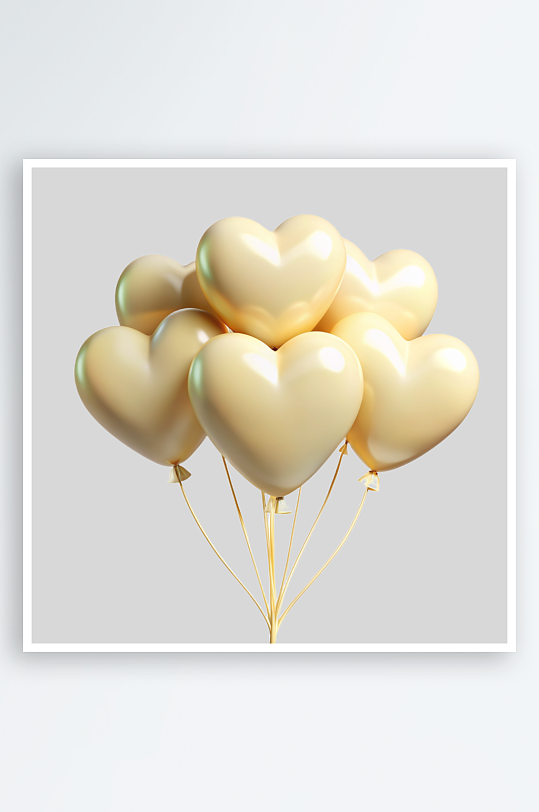 心形气球免抠图立体设计小元素