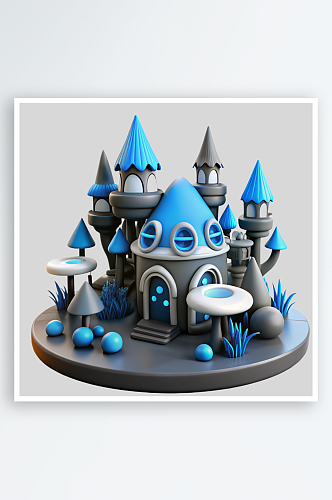 城堡免抠图立体设计小元素
